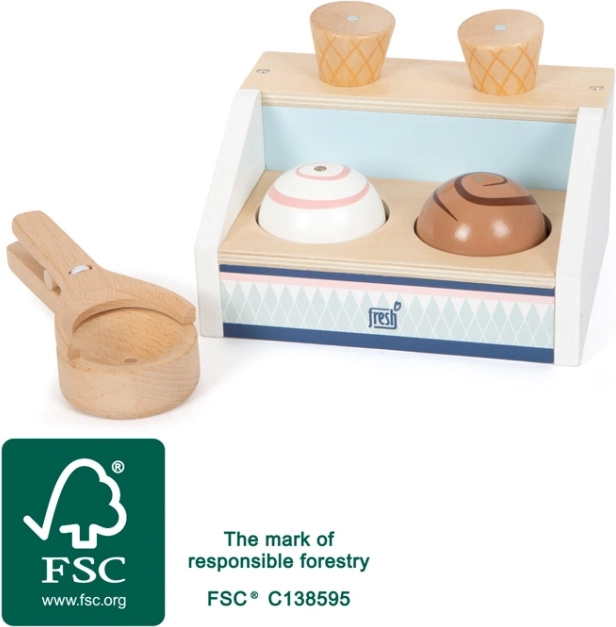 Mostrador de helados de madera small foot fresh