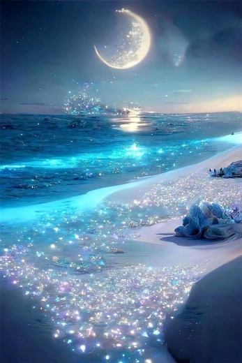 Pintura con diamantes Luz de luna 30×40 cm