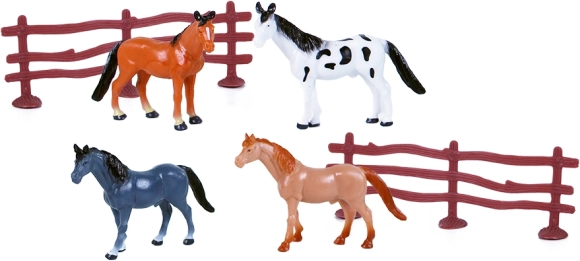 Caballos con valla – set de 4 caballitos