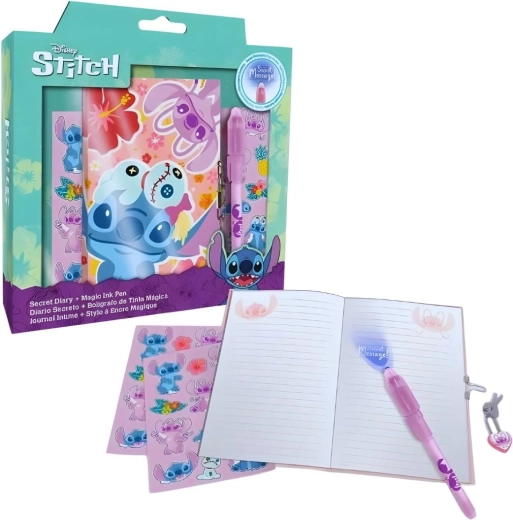 Set de regalo de bolígrafo secreto, cuaderno y pegatinas Lilo y Stitch