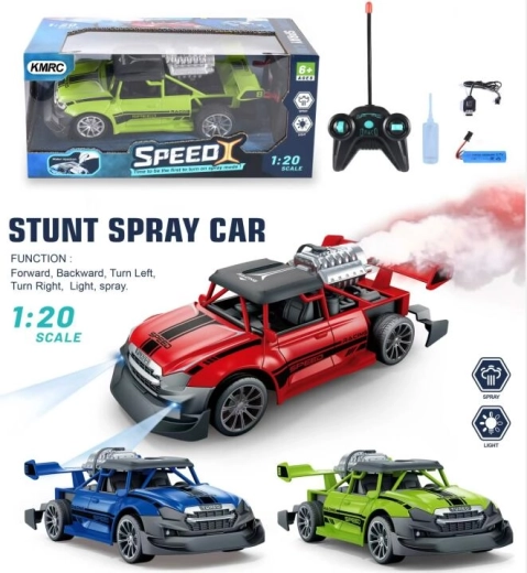 Coche teledirigido con efecto de humo y luz
