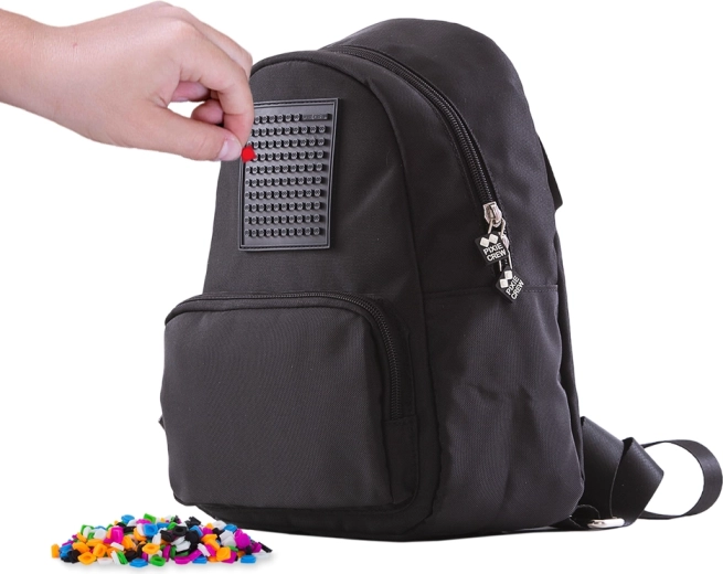 Mochila juvenil Pixie crew con panel creativo negra