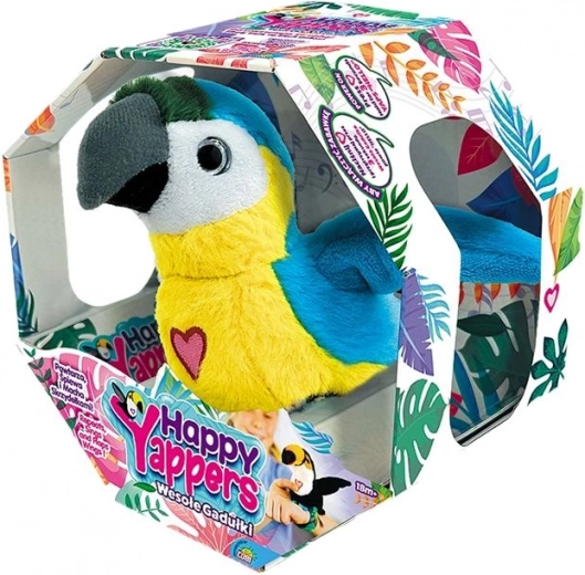 Loro de peluche interactivo Happy Yappers – azul, habla y repite palabras