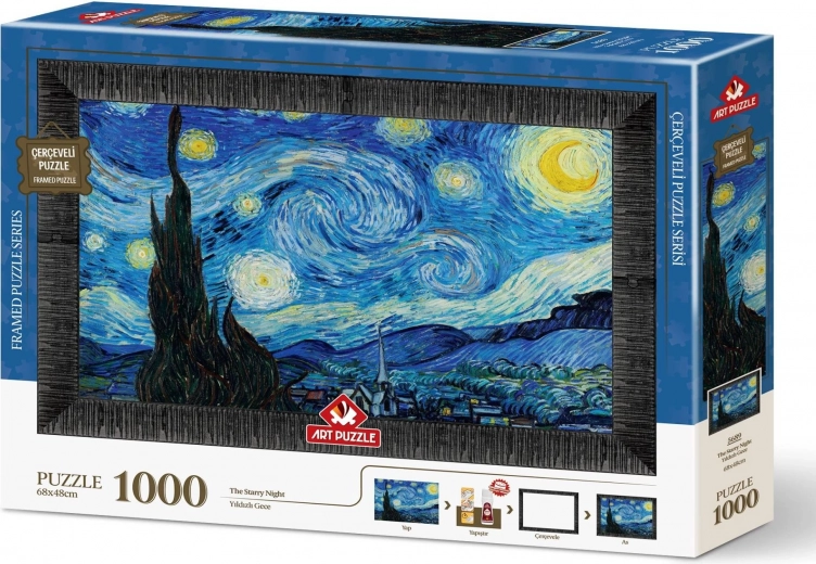 Puzzle Noche estrellada con marco y pegamento 3 en 1