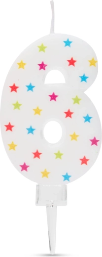 Vela para tarta con forma del número 6