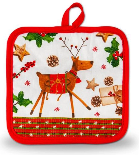 Salvamanteles navideño de algodón TORO, 17 × 17 cm, mix de motivos