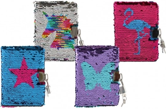 Bloc de notas con lentejuelas y candado TEDDIES