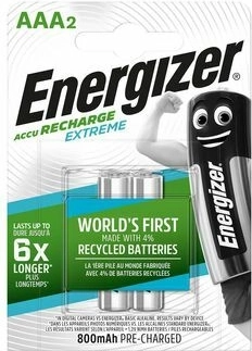 Baterías recargables Energizer Extreme AAA 800 mAh, 2 uds