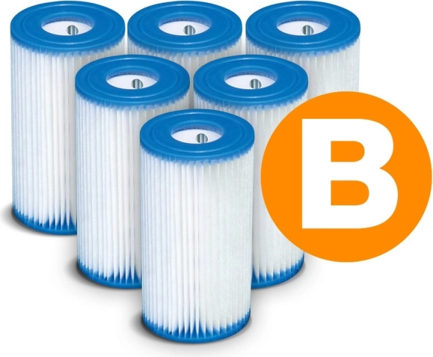 Filtro de papel para bomba de piscina Tipo B – set de 6 uds. INTEX