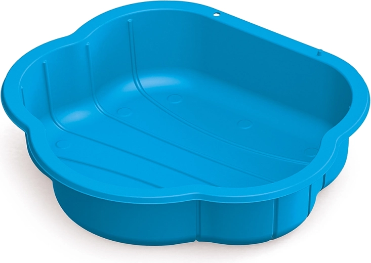 Arenero de plástico con forma de concha azul
