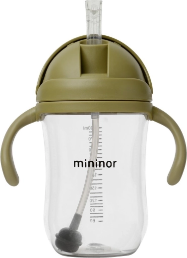 Mininor botella con pajita Tritan 330 ml moss green