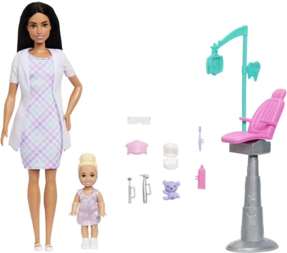 Barbie set de juego de dentista – muñeca morena