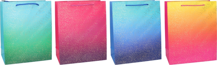 Bolsa de regalo M 26 × 32 × 10 cm – para todo el año, degradados de colores