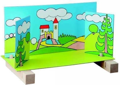 Decorados intercambiables para distintas escenas de la historia