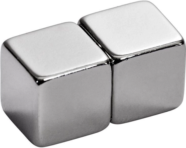 Imán de neodimio en forma de cubo 10 × 10 × 10 mm (2 uds.)