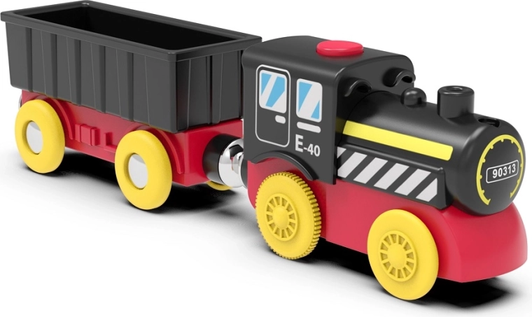 Locomotora con vagón de carga