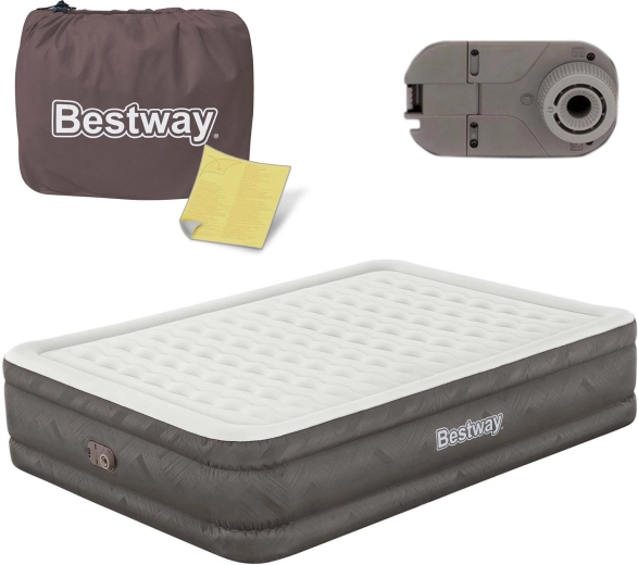 Colchón inflable con bomba eléctrica integrada 203 × 152 × 46 cm BESTWAY