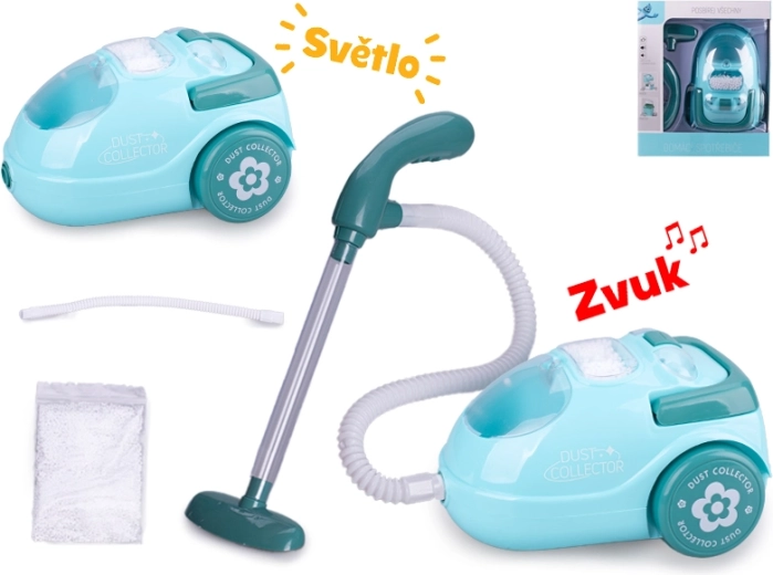 Mini aspiradora infantil con luz y sonido, 15 cm