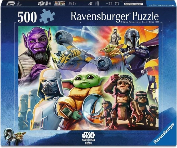 Puzzle Ravensburger Star Wars: Mandalorian y Grogu 500 piezas
