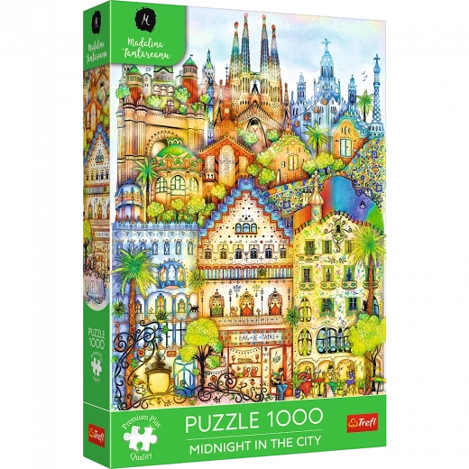 Puzle premium de 1000 piezas – Medianoche en Barcelona