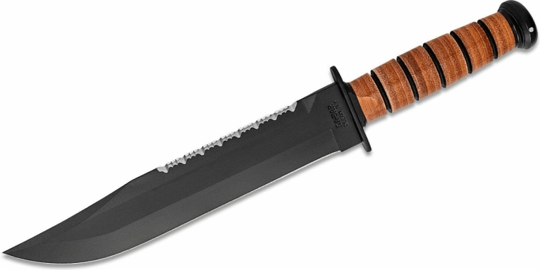 KA-BAR Big Brother – cuchillo de supervivencia de 24 cm con mango y funda de cuero
