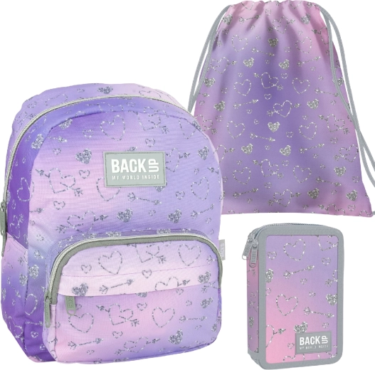 Set escolar BackUP Twinkle II 3 en 1 – mochila, estuche equipado y bolsa