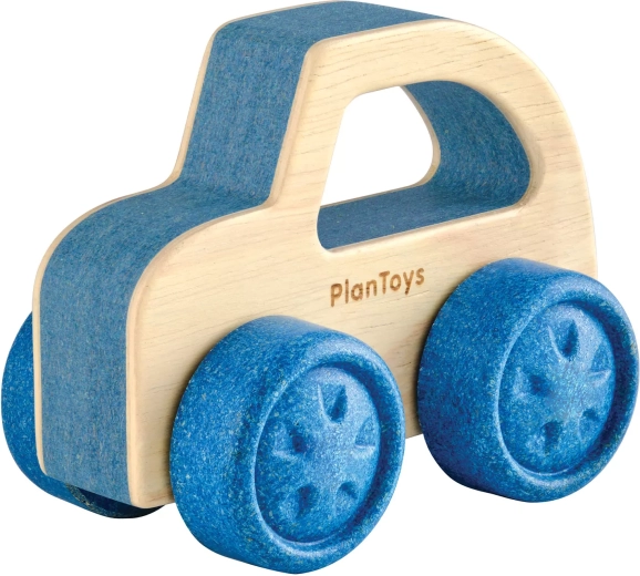 PlanToys cochecito de madera coche de pasajeros azul - 1 unidad