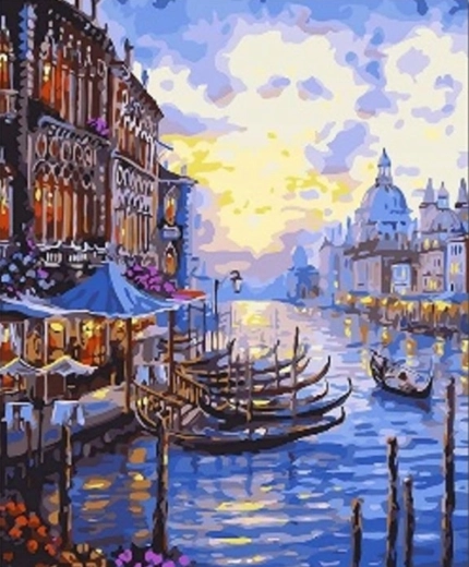 Pintura con diamantes – góndolas en Venecia 30 × 40 cm