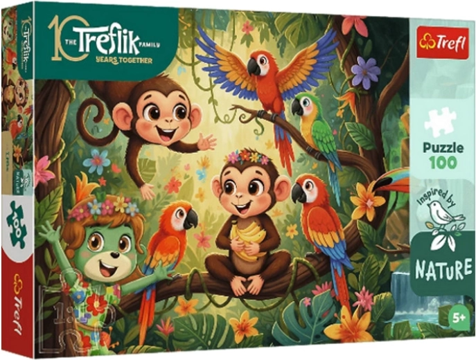 Puzzle Trefl Inspired By Nature Małpki a přátelé 100 piezas