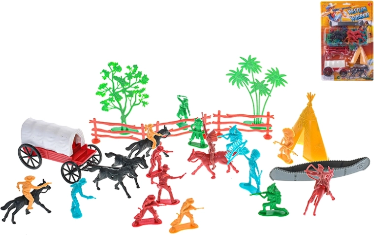 Set de figuras del Oeste con carruaje y accesorios