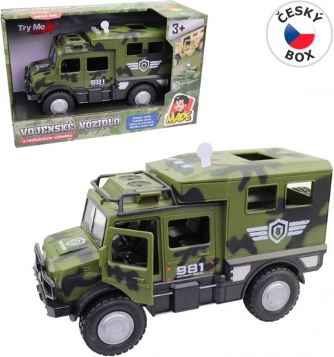 Coche militar con pilas, luz y sonido
