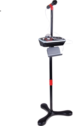 Micrófono de karaoke en soporte ajustable