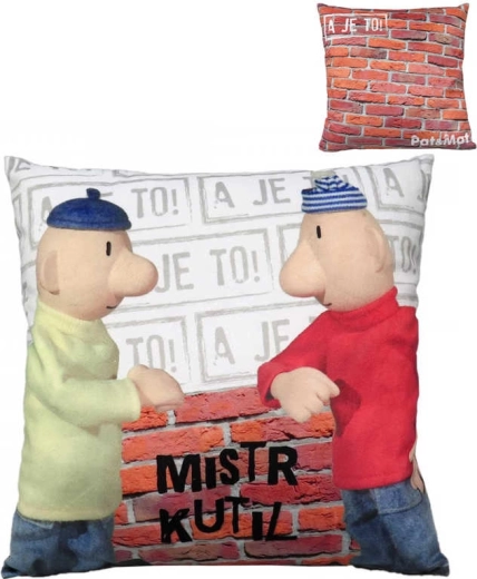 Moravská ústředna almohada de peluche Pat y Mat maestro manitas 30 × 30 cm