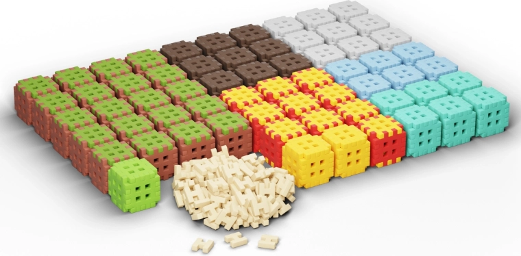 502 piezas y 124 conectores para grandes construcciones 3D