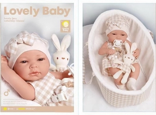 Muñeca bebé de 38 cm con portabebés