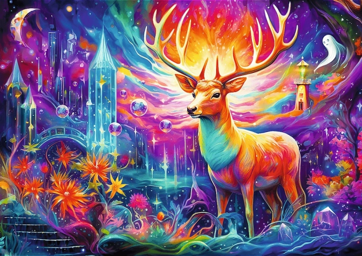 Puzle de 1000 piezas – ciervo místico DreamScapes