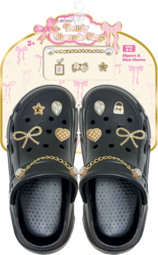 Sandalias infantiles DELUX negras con complementos (talla 35–36)