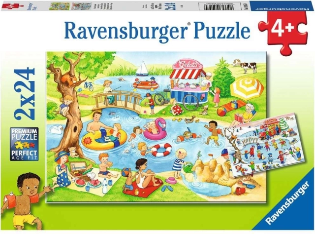 Puzzle Ravensburger Diversión junto al estanque 2×24 piezas