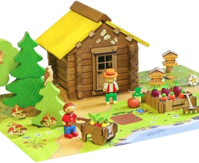 Jeujura construcción de madera casita en la naturaleza (95 piezas)