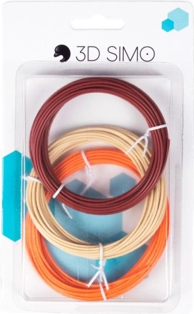 Filamento PLA para bolígrafos 3D e impresión – set de 15 m (marrón, color carne, naranja)
