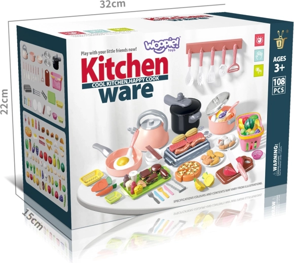 108 piezas para un juego de cocina realmente grande