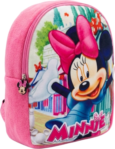 Mochila infantil de peluche Minnie Mouse rosa