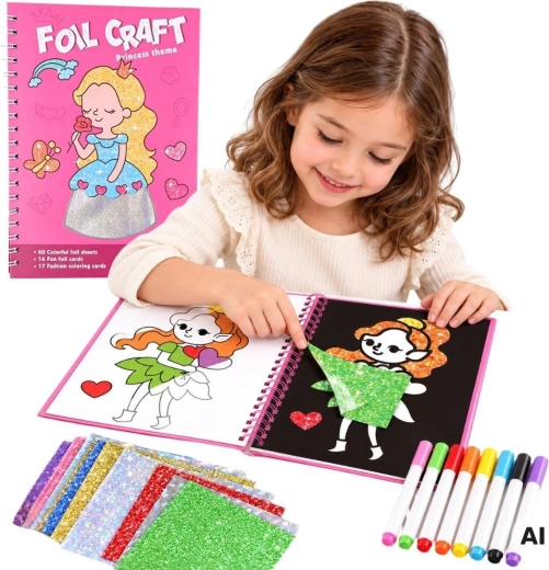 Set creativo WOOPIE con láminas y dibujos para colorear de princesas, 121 piezas