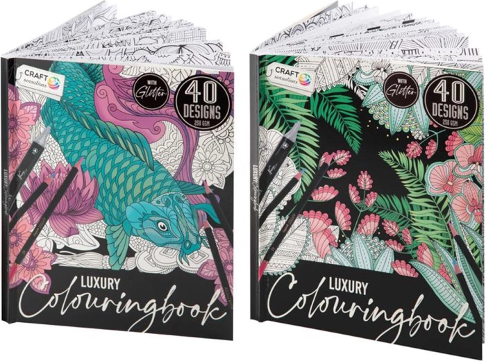 Libro para colorear Luxe con purpurina – 40 páginas