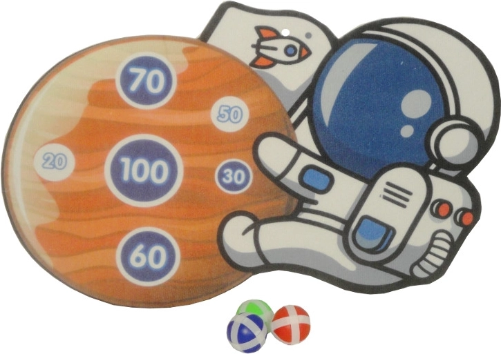 Juego infantil de tiro al blanco con pelotas de velcro – motivo espacial de astronauta