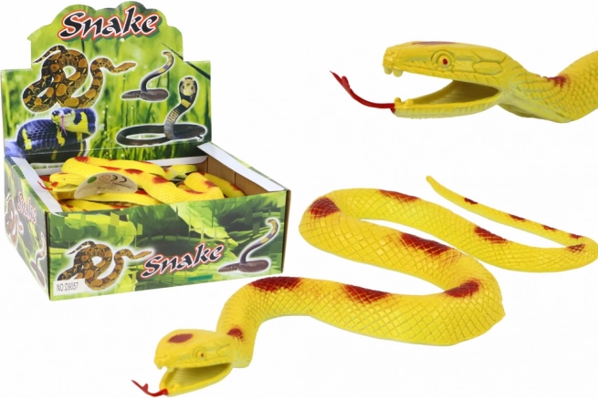 Serpiente de goma amarilla con manchas rojas