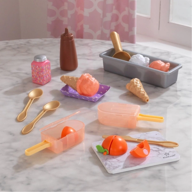KidKraft Create & Cook polos de melocotón – set infantil de helados (20 piezas)