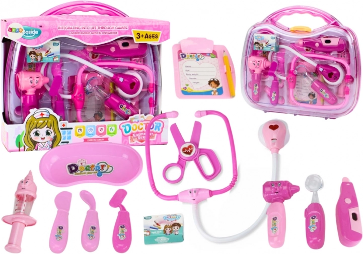 Set médico para pequeños doctores en maletín – rosa, luces y sonidos