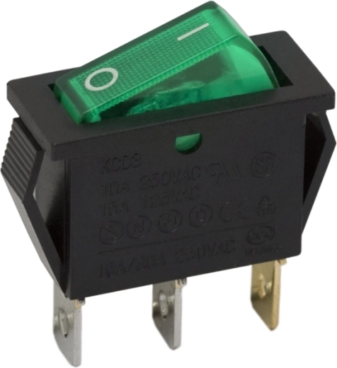 Interruptor basculante con iluminación LED verde
