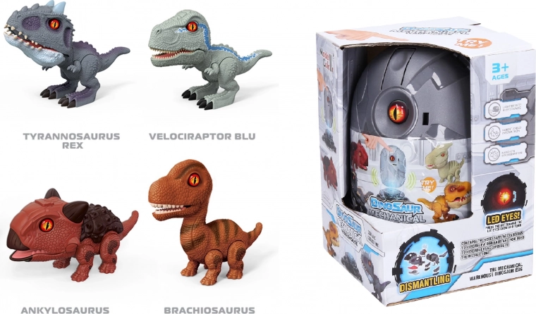 Dinosaurio en un huevo con efectos de luz y sonido – kit de construcción